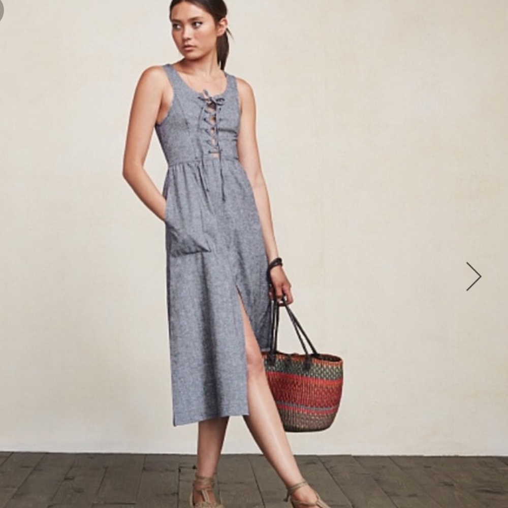 Reformation Lido Midi lace up front  SZ 0